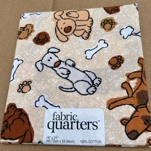 FAT QUARTER dog bone fabric cotton print puppy paw print